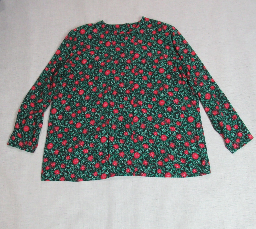 VINTAGE Country Sophisticates Pendleton Blouse Women 20W Green Floral Grannycore